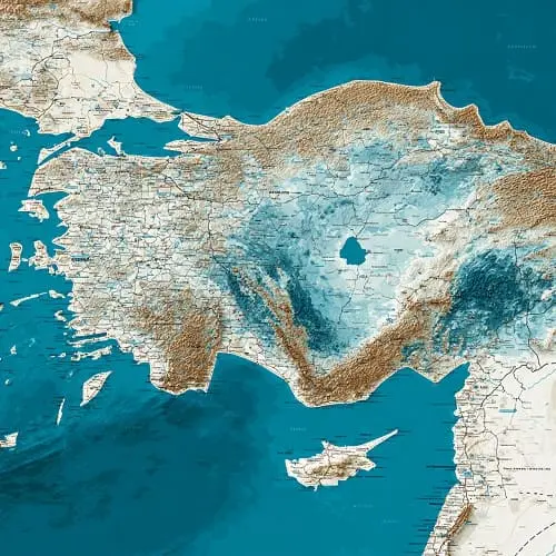 خريطة تقريبية للتغطية: Turkcell وVodafone داخل تركيا