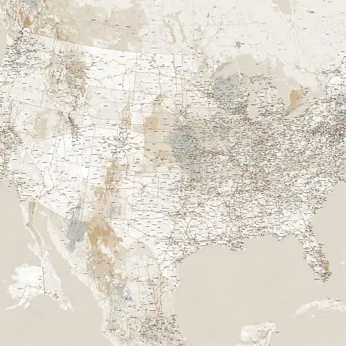 خريطة تغطية تقريبية لشبكات AT&T وT‑Mobile وVerizon في الولايات المتحدة