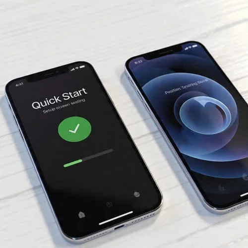 شاشة البدء السريع على iPhone لبدء نقل البيانات إلى جهاز جديد