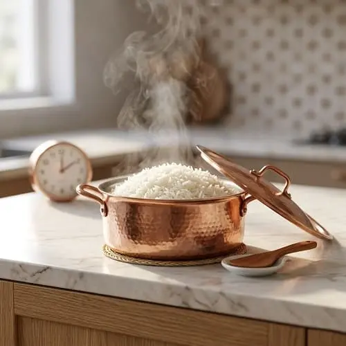 كم مدة طبخ الرز مع قدر رز وبخار يوضح الاستواء